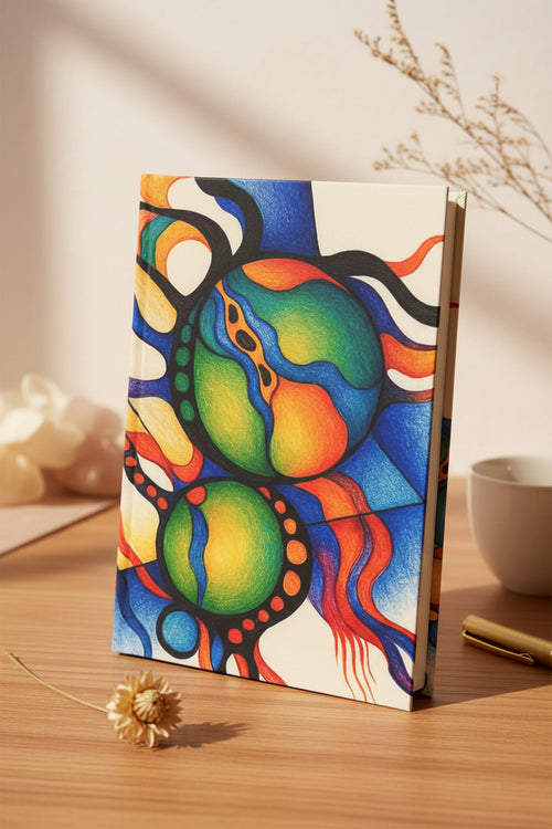Abstract Color Shapes Notebook | Artistic Modern Journal Hardcover