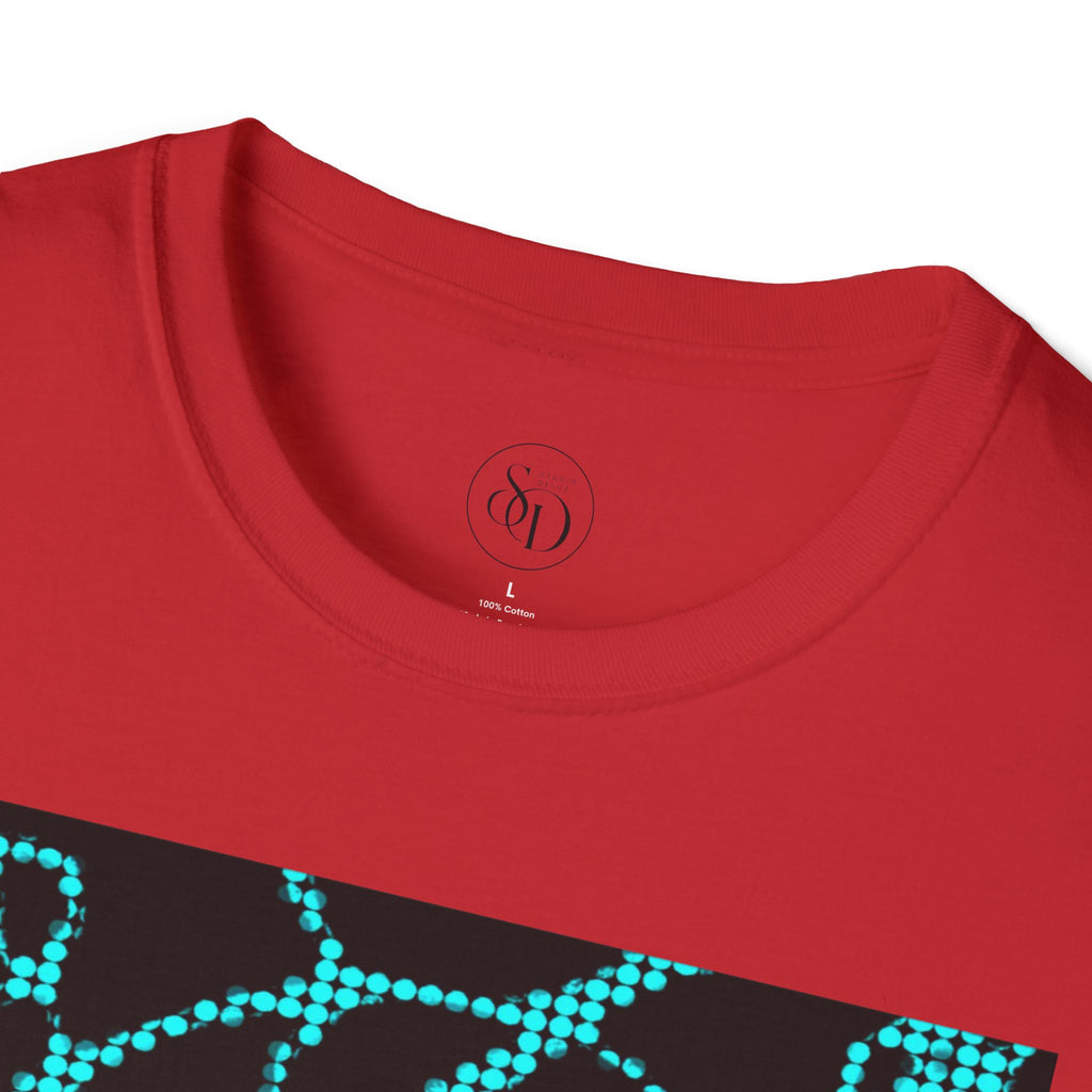 Black & Turquoise Neuro-Art T-Shirt | Soft Cotton Unisex Tee