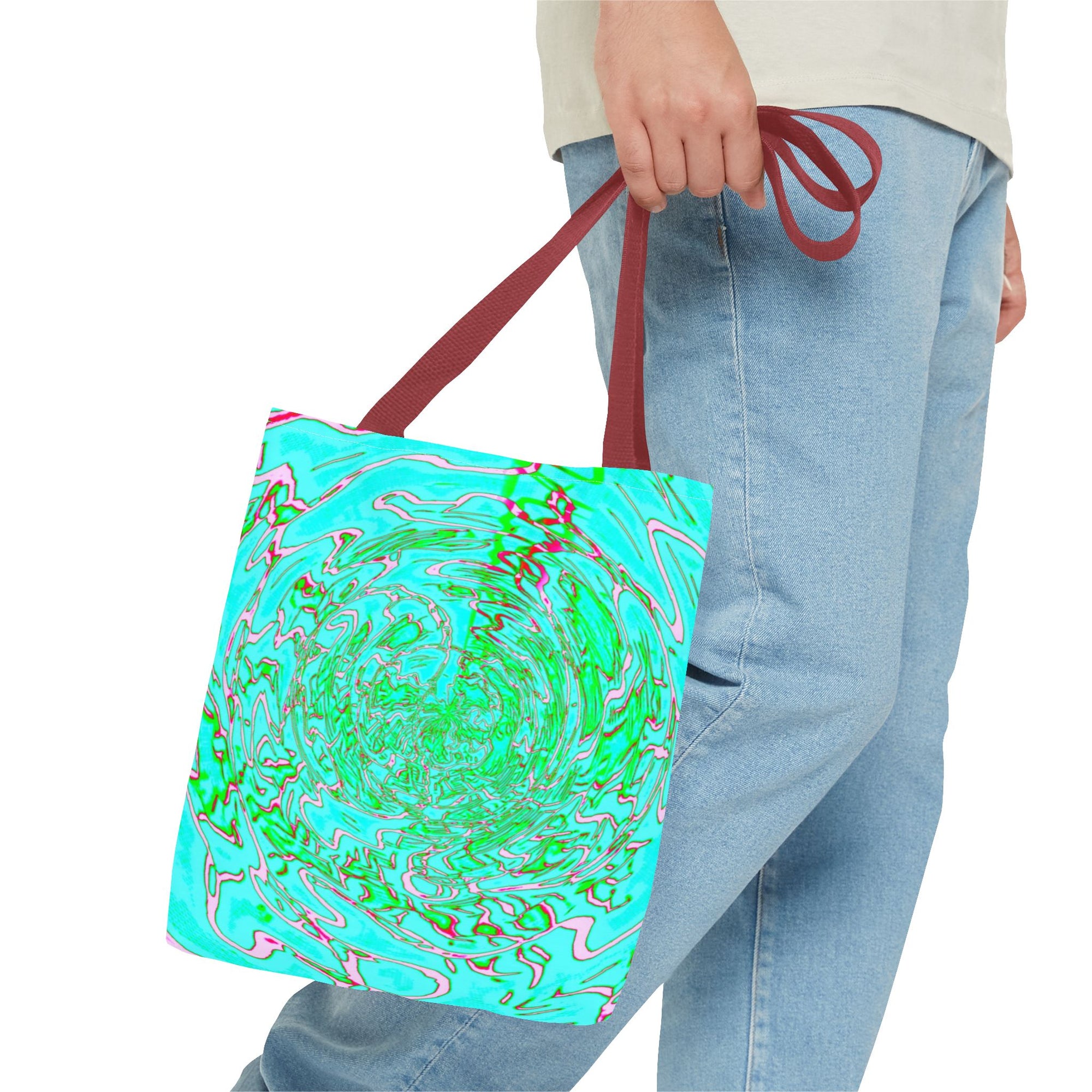 Ocean Swirl Tote Bag | Turquoise Abstract Beach Shopper