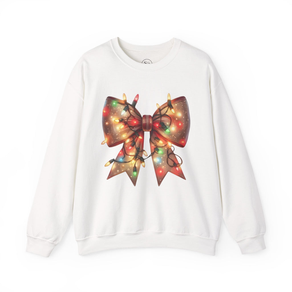 Christmas Bow Sweatshirt | Holiday Lights Crewneck