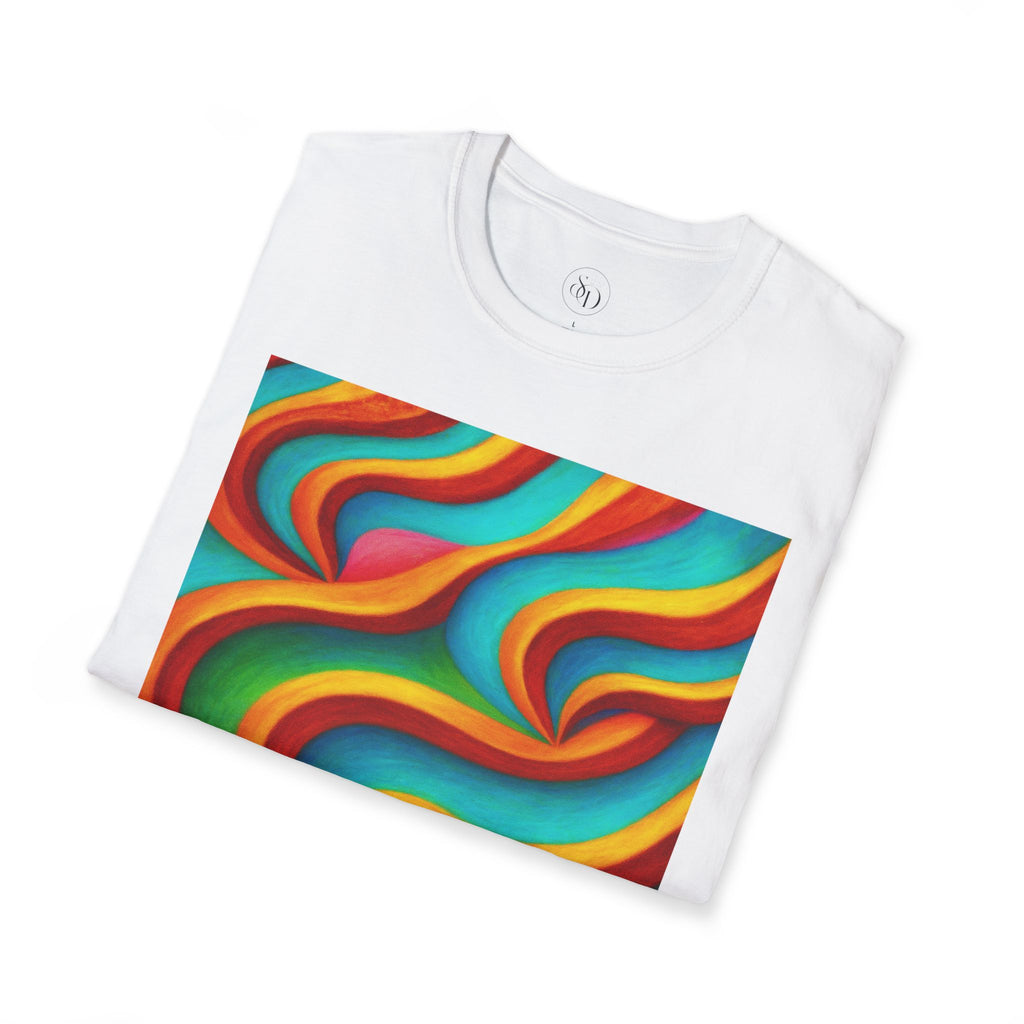 Psychedelic Rainbow Wave T-Shirt | Vibrant Neuro-Art Unisex Tee