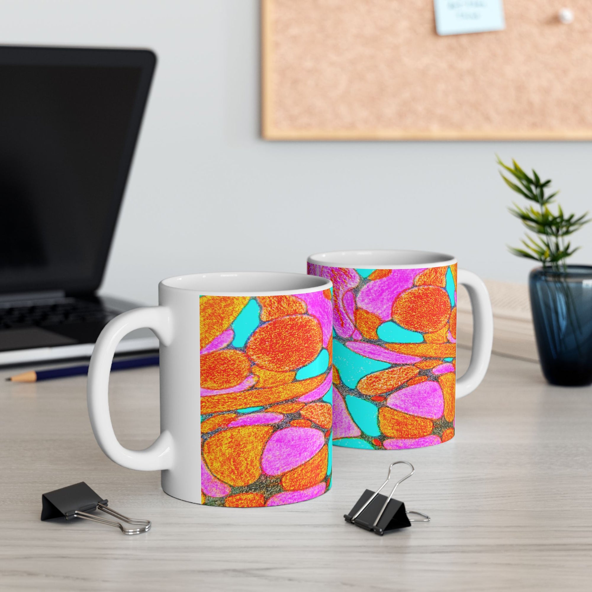 Abstract Art Mug | Colorful Ceramic Coffee Cup | Modern Aesthetic Gift