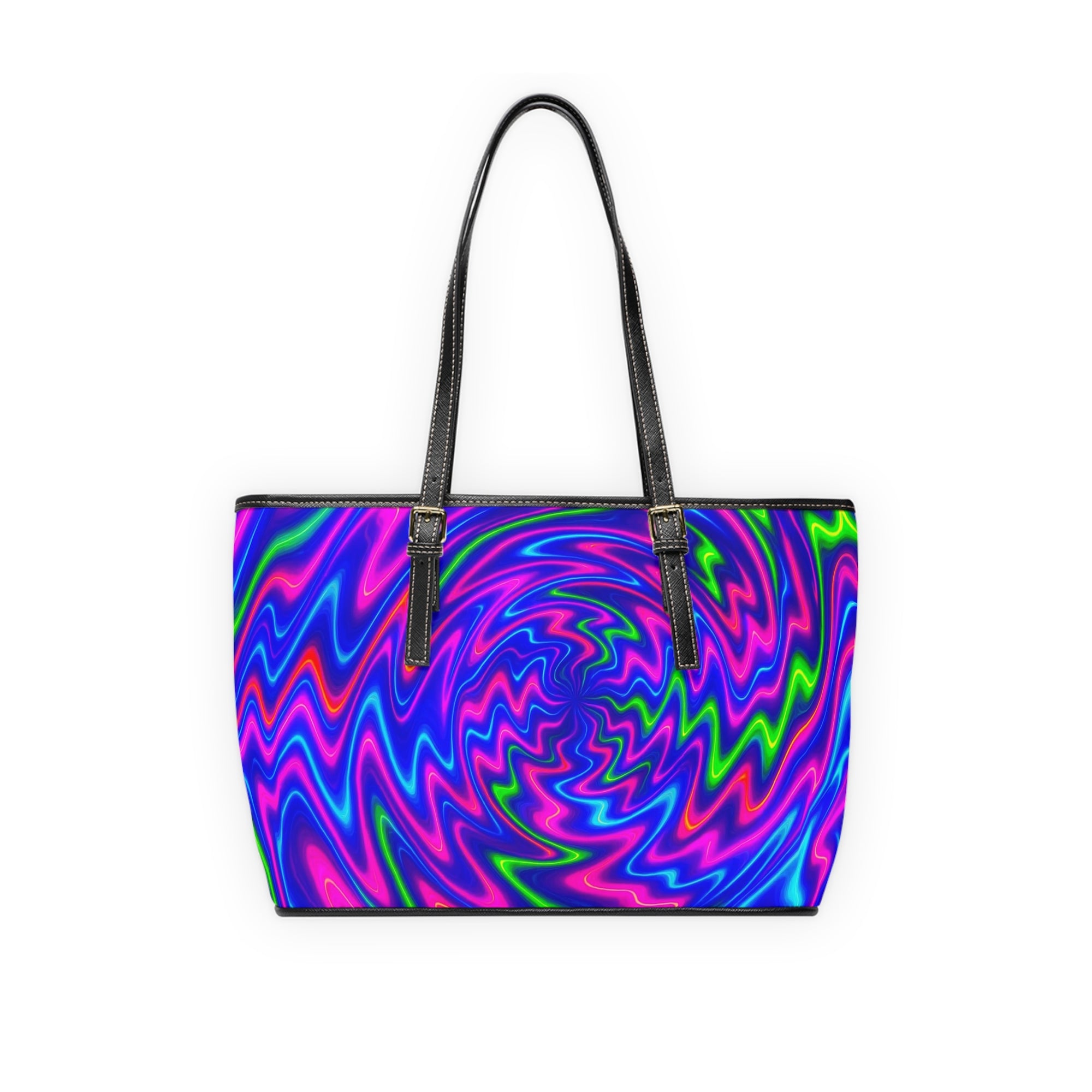 Neon Swirl Tote Bag | Bold Psychedelic Fashion Shopper