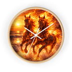 Fiery Horse Wall Clock | Flaming Stallion Sunset Decor
