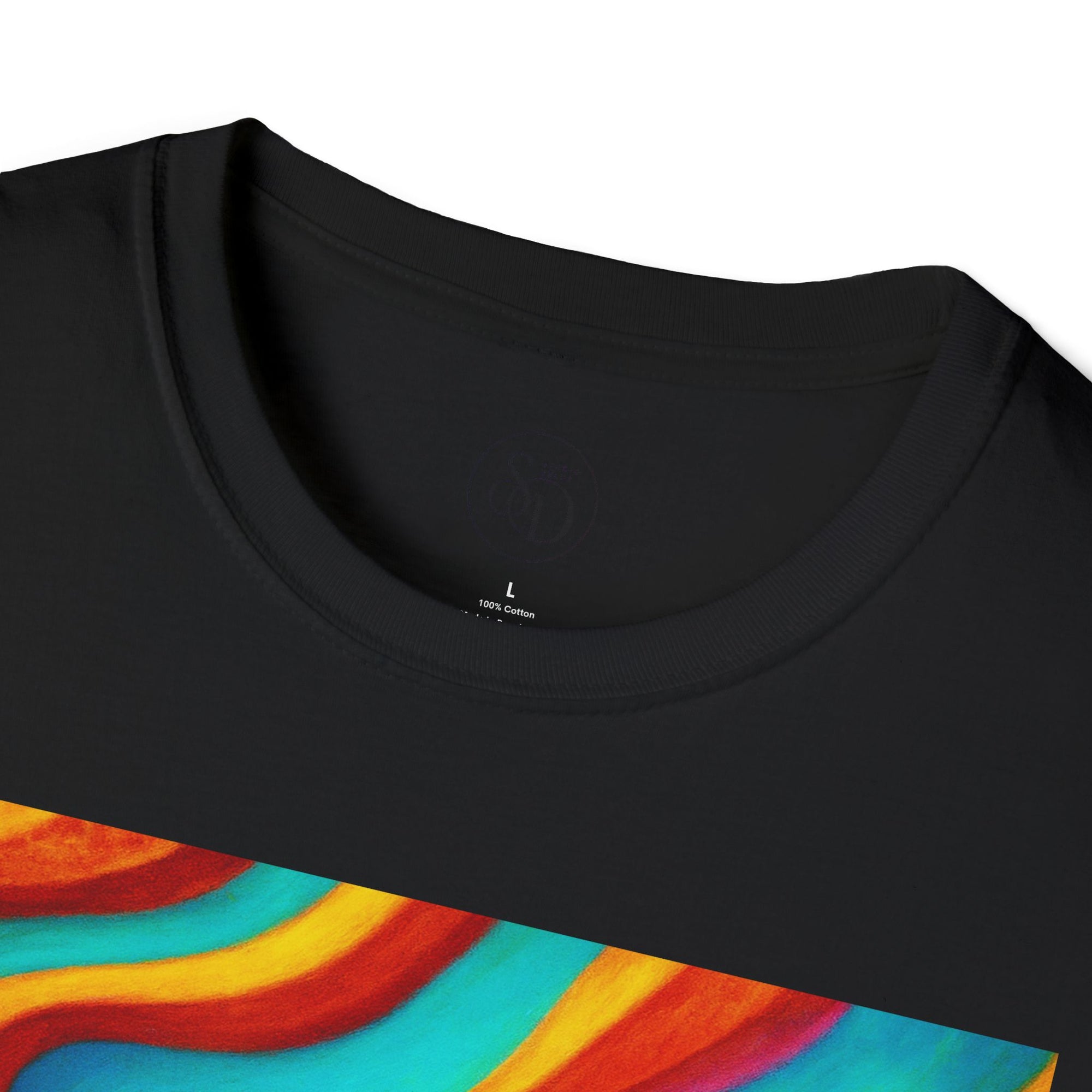 Psychedelic Rainbow Wave T-Shirt | Vibrant Neuro-Art Unisex Tee