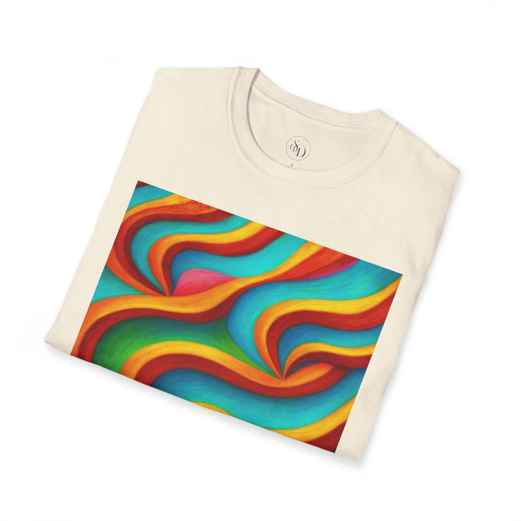 Psychedelic Rainbow Wave T-Shirt | Vibrant Neuro-Art Unisex Tee