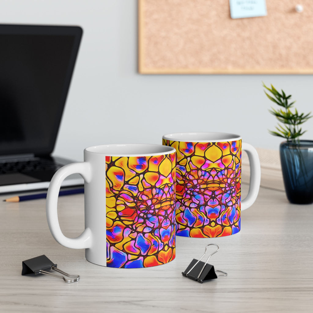Bold Abstract Mug | Colorful Ceramic Coffee Cup | Modern Kitchen Decor