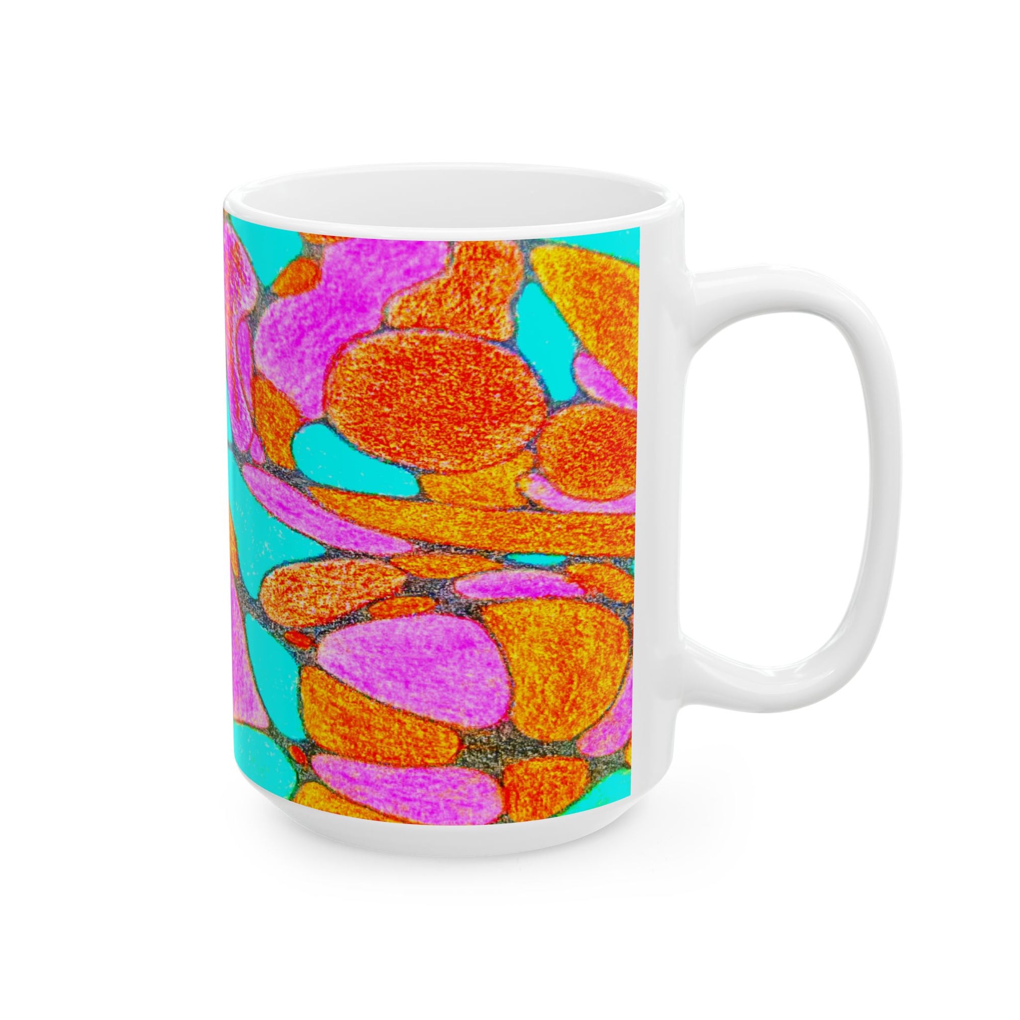 Abstract Art Mug | Colorful Ceramic Coffee Cup | Modern Aesthetic Gift