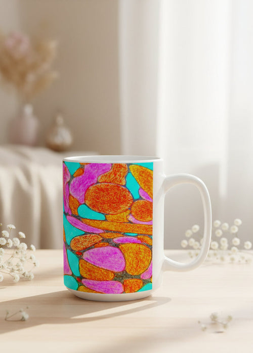 Abstract Art Mug | Colorful Ceramic Coffee Cup | Modern Aesthetic Gift
