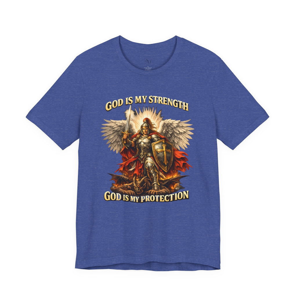 Christian Warrior T-Shirt | God Is My Strength & Protection | Faith Shirt