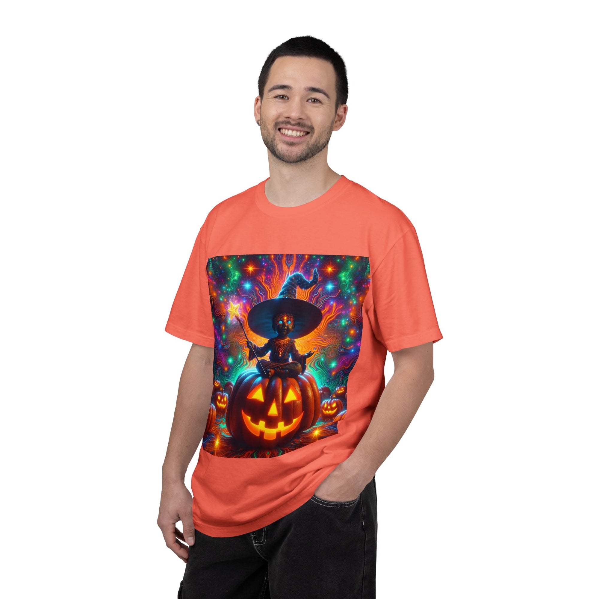 Vibrant Halloween Witch T-shirt, Unisex Casual Tee for Fall, Trick or Treat Gift, Spooky Party Wear, Witchy Style Clothing