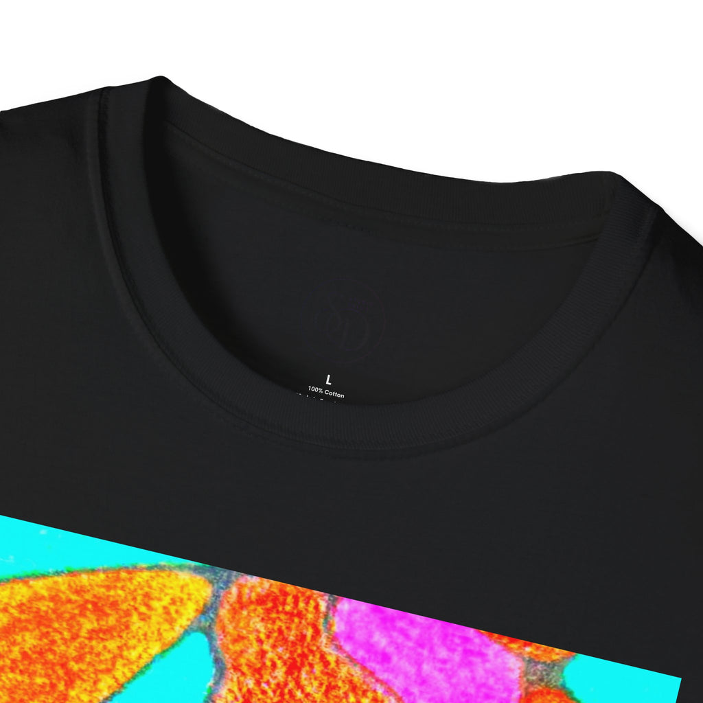 Abstract Floral T-Shirt | Pink Orange Art Graphic Tee