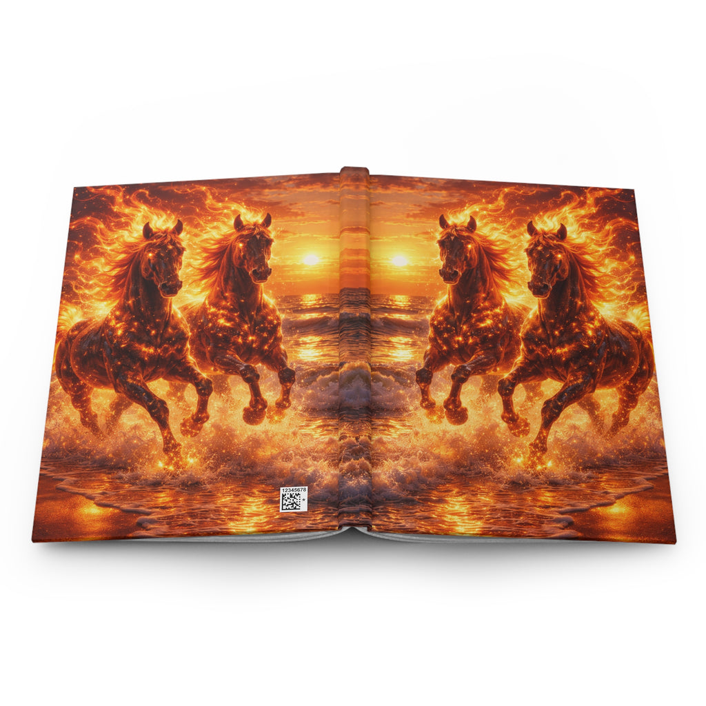 Twin Fire Horses Notebook | Fantasy Flame Journal Hardcover