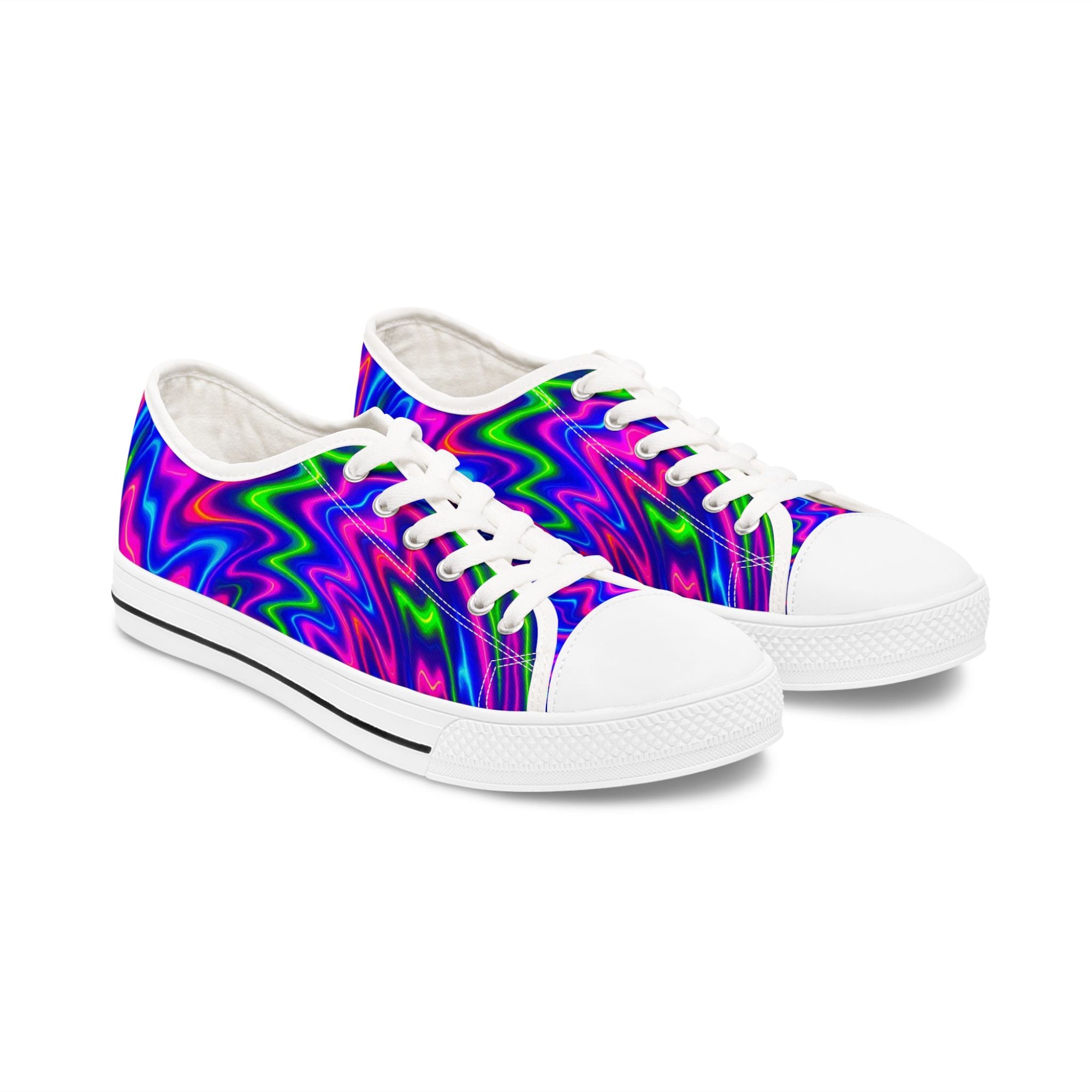 Psychedelic Low Top Sneakers: Vibrant Women's Casual Shoes
