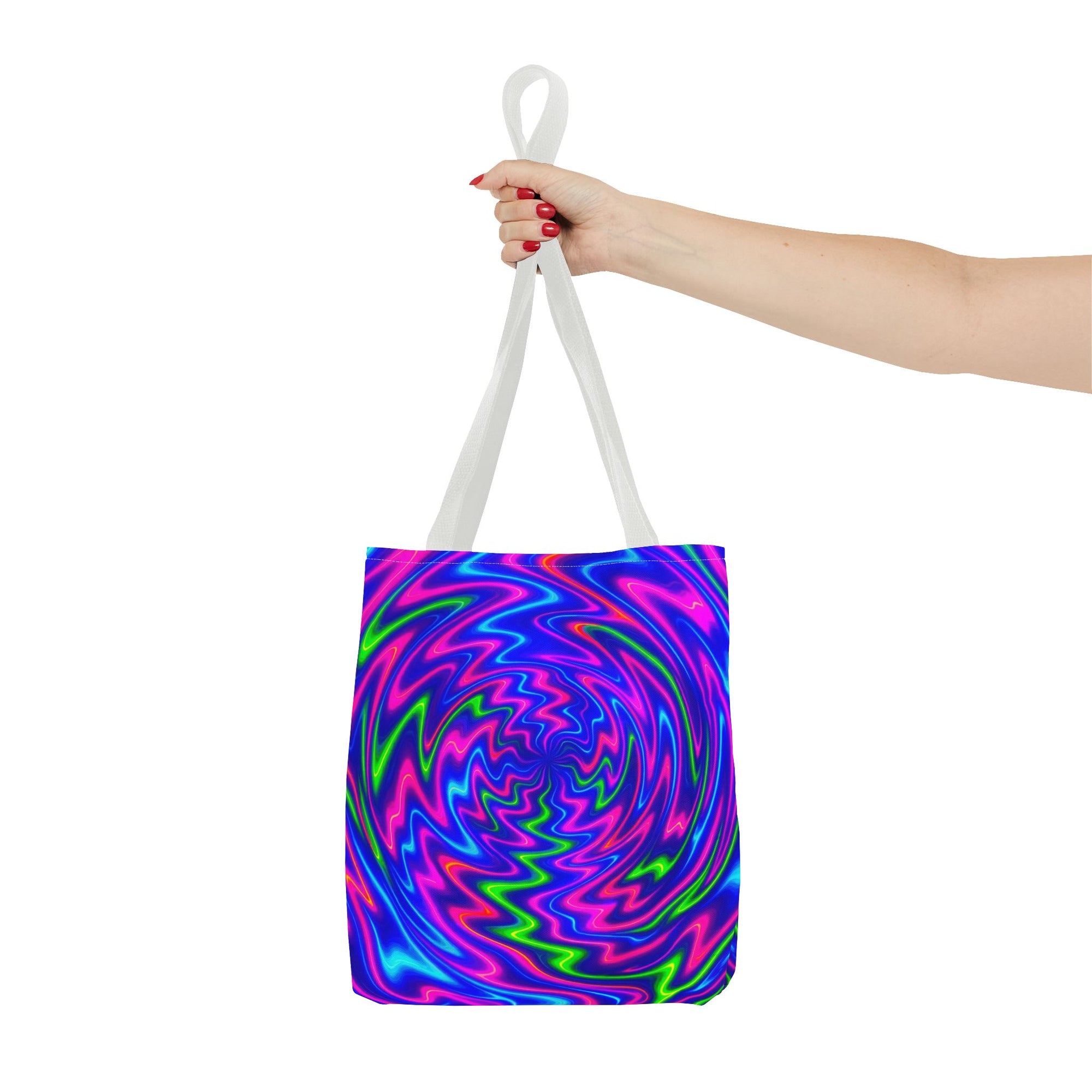 Neon Psychedelic Tote | Colorful Swirl Art Bag
