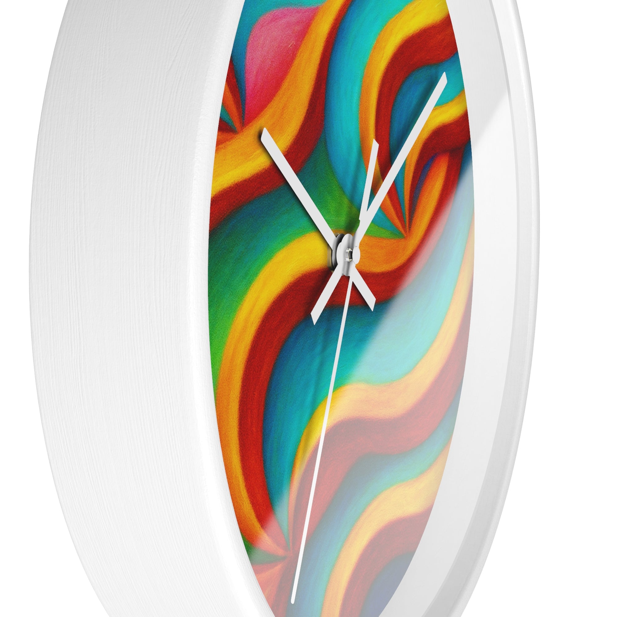 Rainbow Abstract Wall Clock | Colorful Modern Home Decor