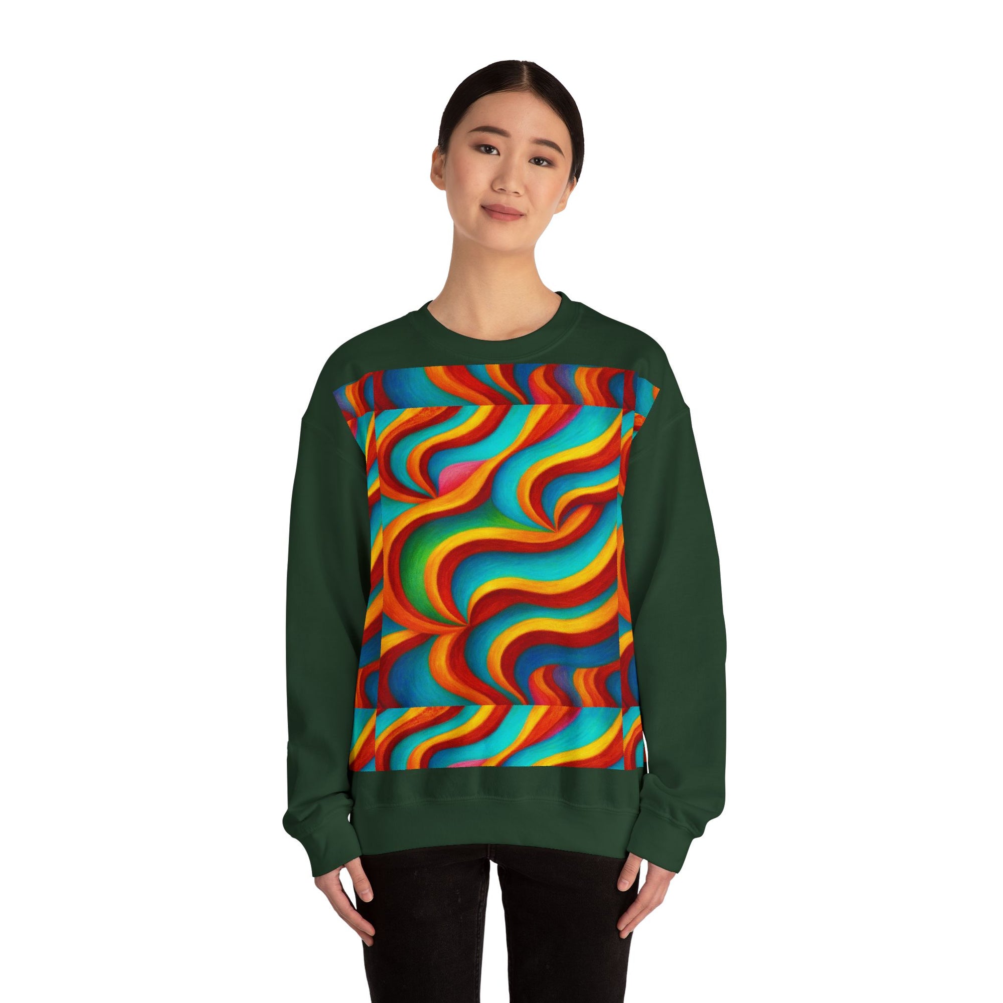 Colorful Swirl Crewneck Sweatshirt | Cozy Unisex Pullover