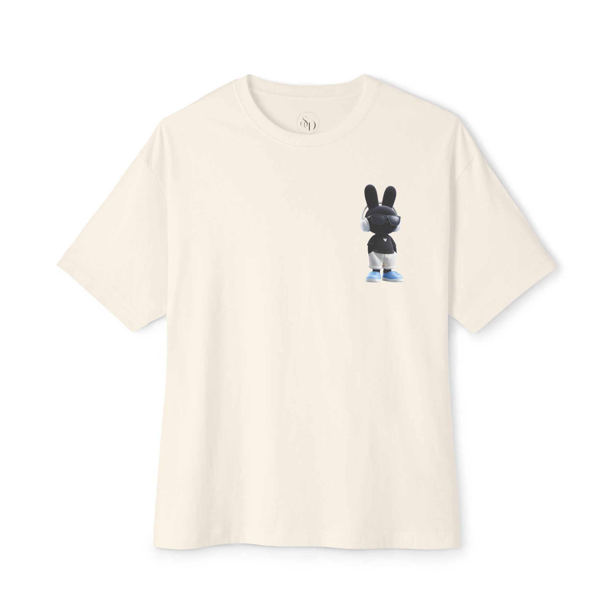 Oversized | Black Bunny Character Tee | Bunny Graphic T-Shirt