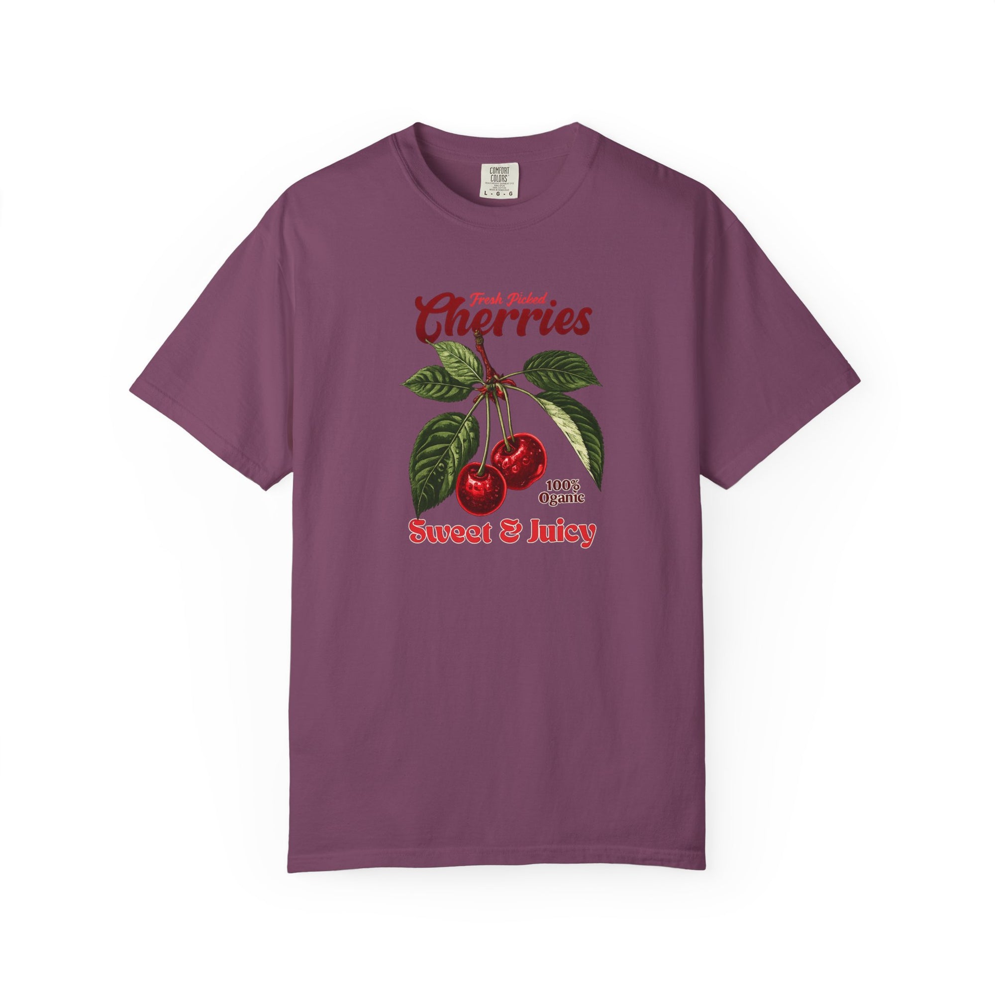 Cherry Vintage Tee — "Fresh Picked Cherries: Sweet & Juicy" Graphic T-Shirt