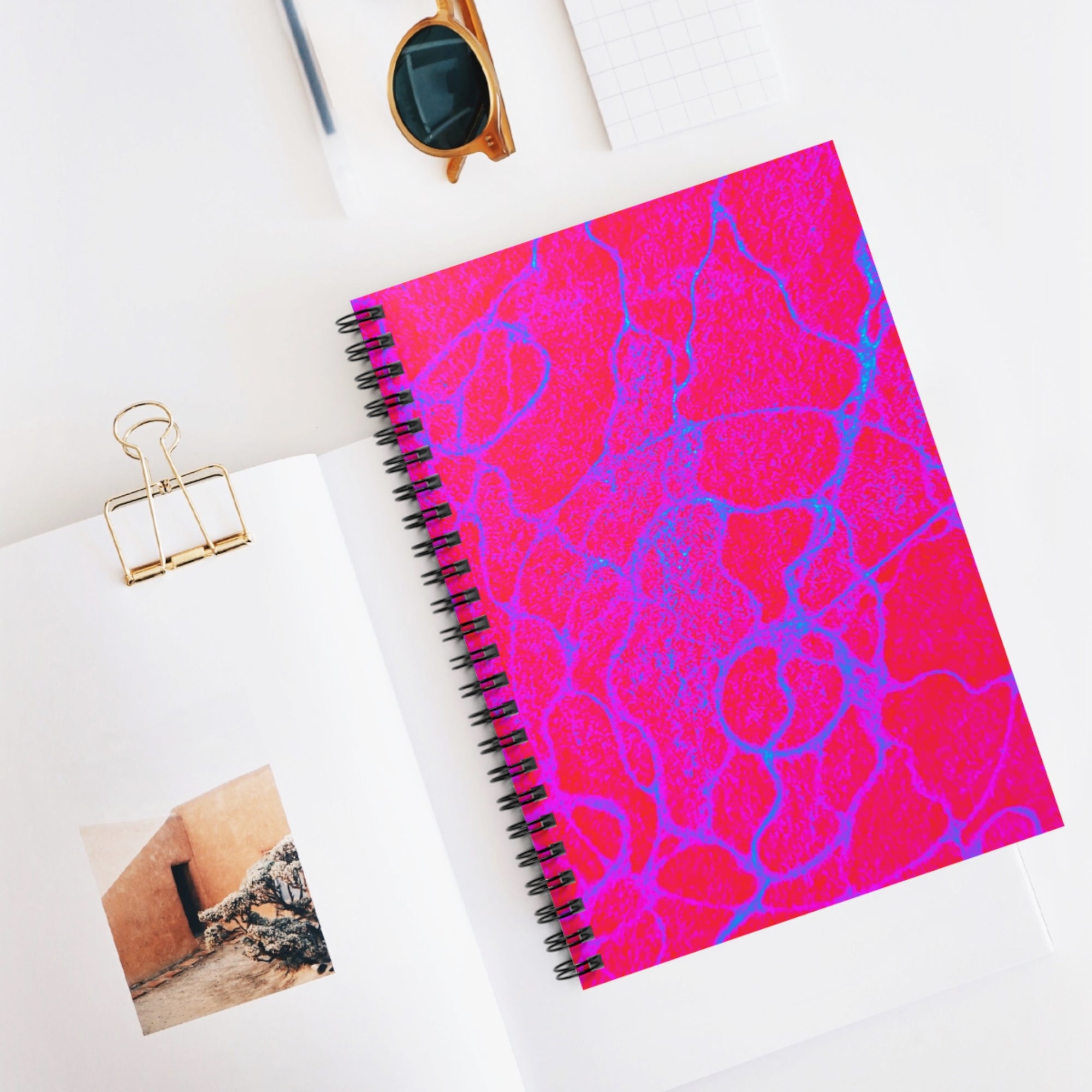 Hot Pink Abstract Spiral Notebook | Bold Aesthetic Journal
