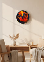 Fire Swirl Wall Clock | Red Orange Clock | Bold Modern Decor