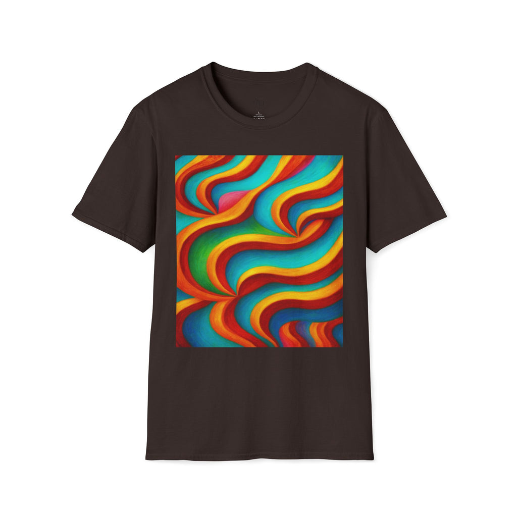 Psychedelic Rainbow Wave T-Shirt | Vibrant Neuro-Art Unisex Tee