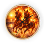 Fiery Horse Wall Clock | Flaming Stallion Sunset Decor
