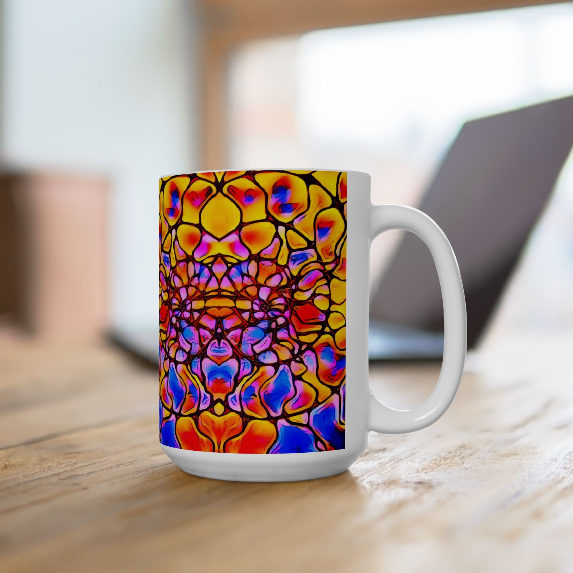 Bold Abstract Mug | Colorful Ceramic Coffee Cup | Modern Kitchen Decor