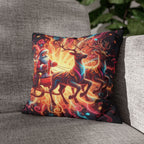 Santa Sleigh Throw Pillow | Christmas Reindeer Cushion