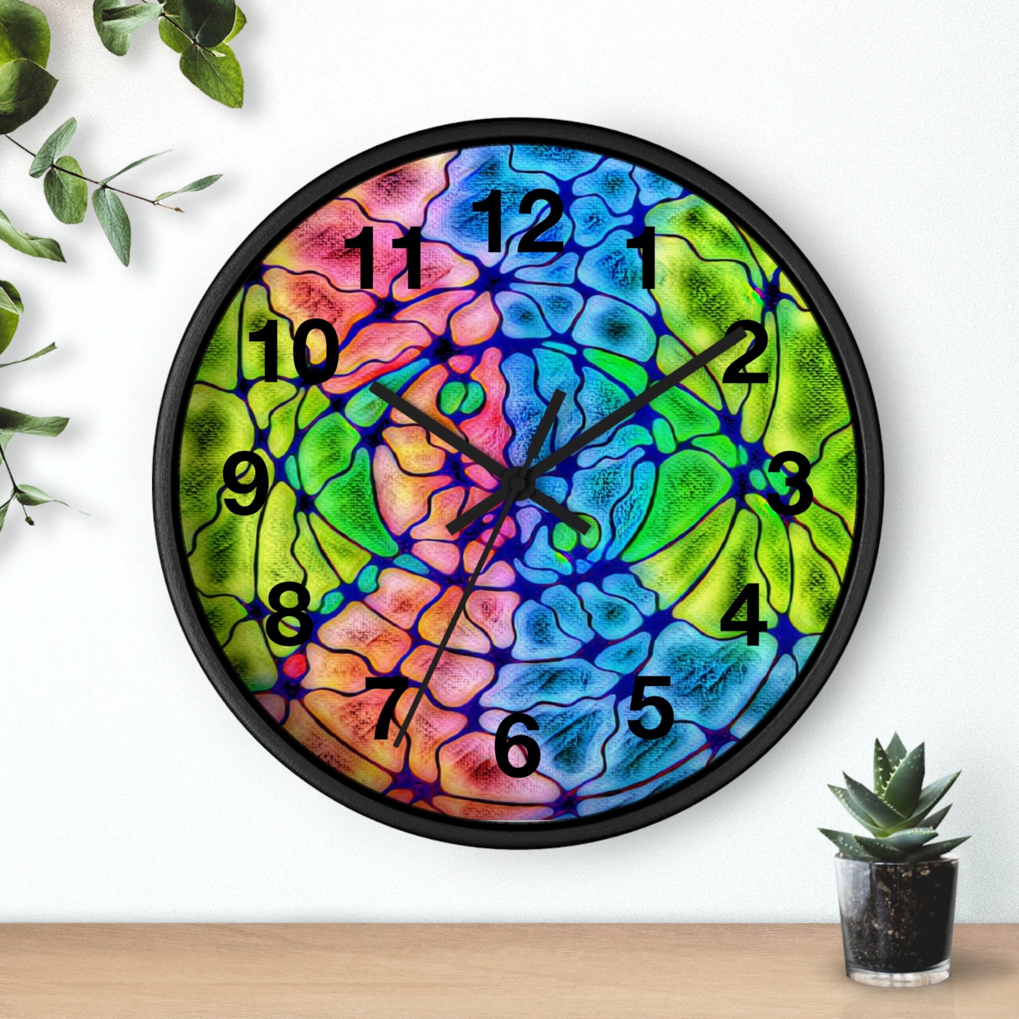 Vibrant Abstract Splatter Wall Clock | Colorful Modern Art Decor | Silent Unique Gift