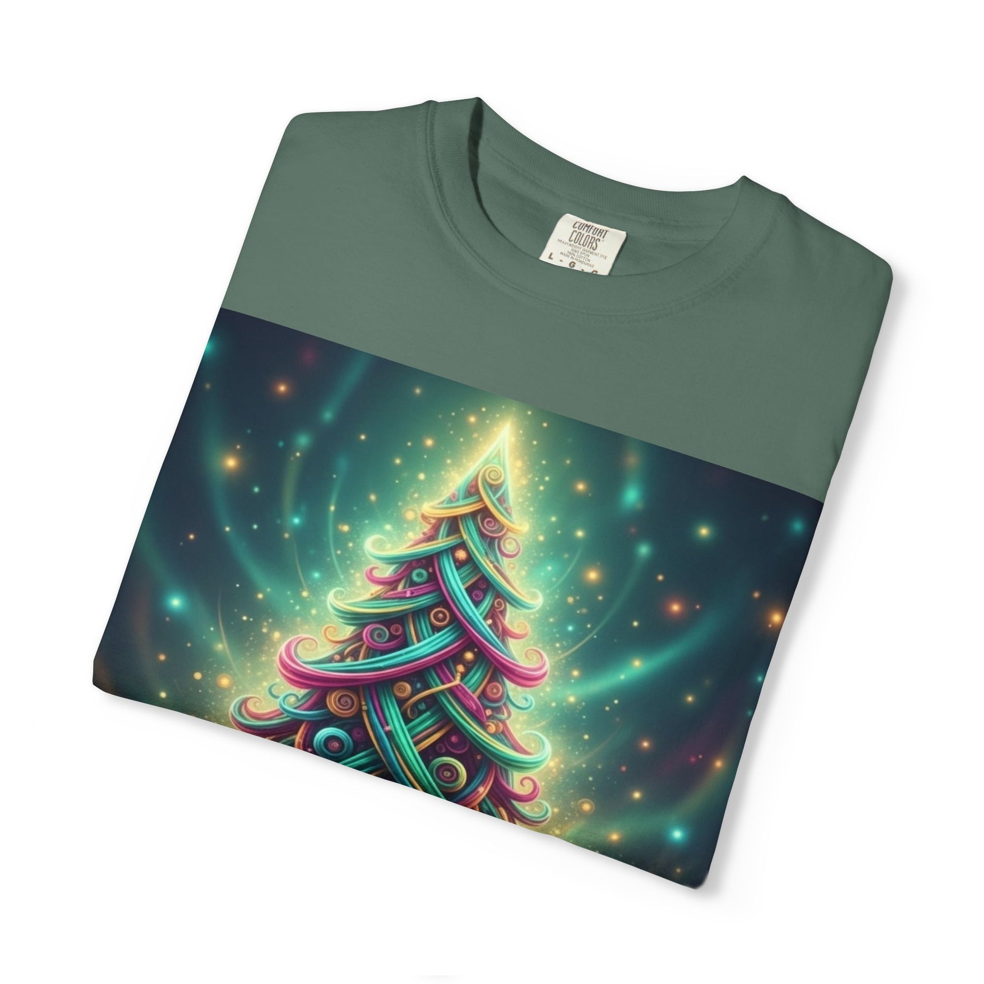 Neon Celtic Knot Christmas Tree T-Shirt | Colorful Holiday Design