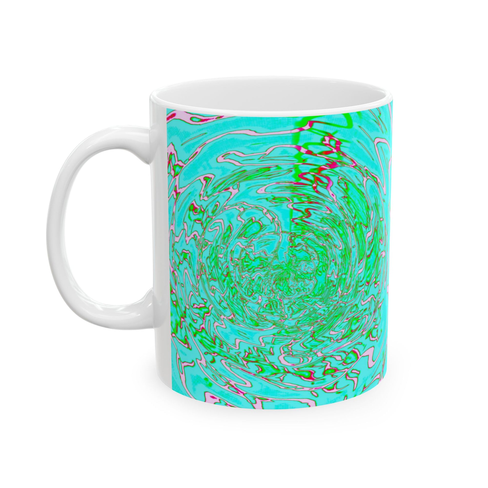 Green Abstract Ceramic Mug for Coffee or Tea, Modern Kitchen Accent & Unique Gift for Nature Lovers and Creative Souls