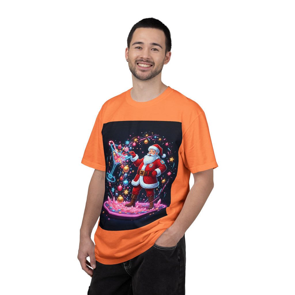 Santa Wizard Illustration T-Shirt | Neon Magical Christmas Tee
