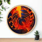 Fire Swirl Wall Clock | Red Orange Clock | Bold Modern Decor