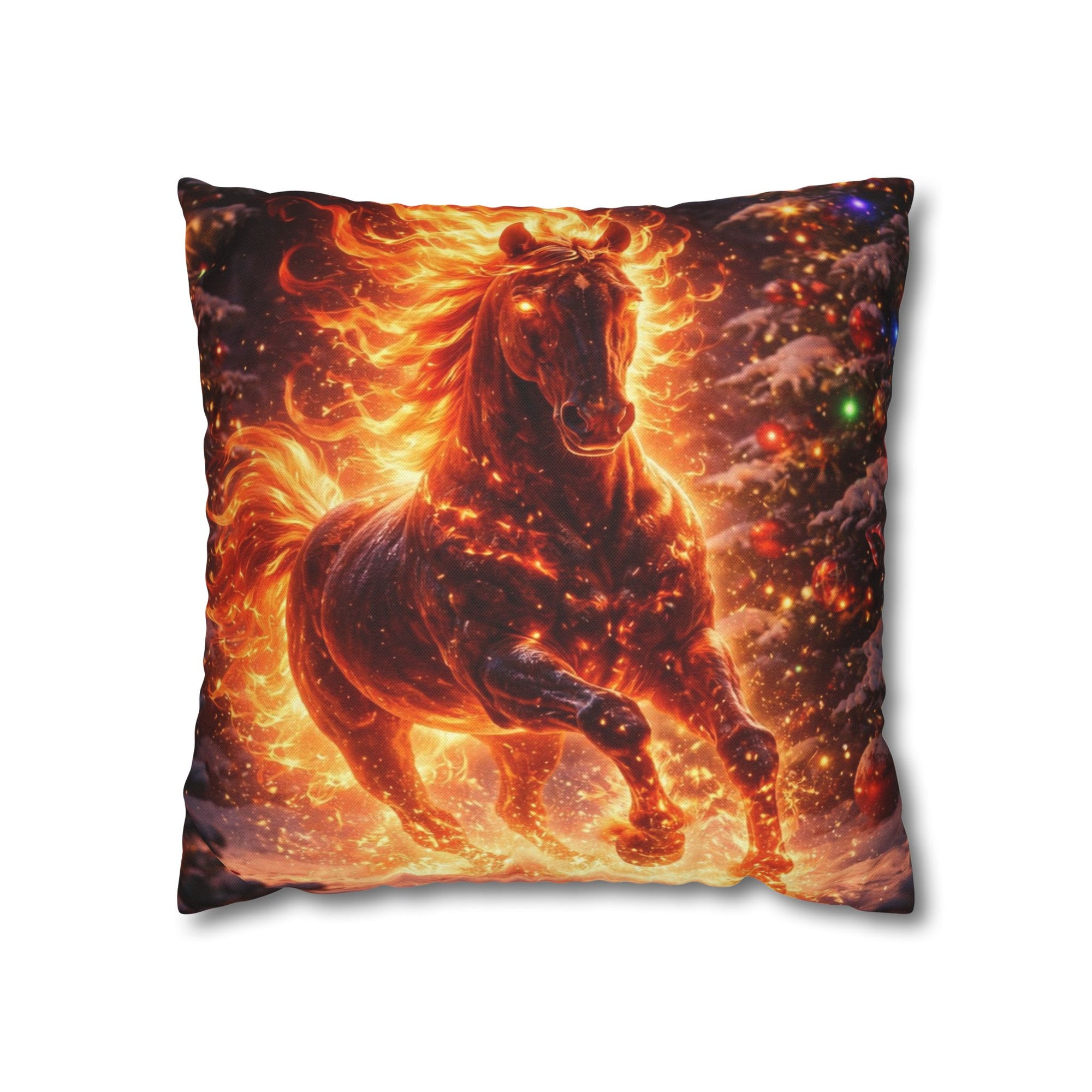 Fire Horse Throw Pillow | Christmas Decorative Cushion