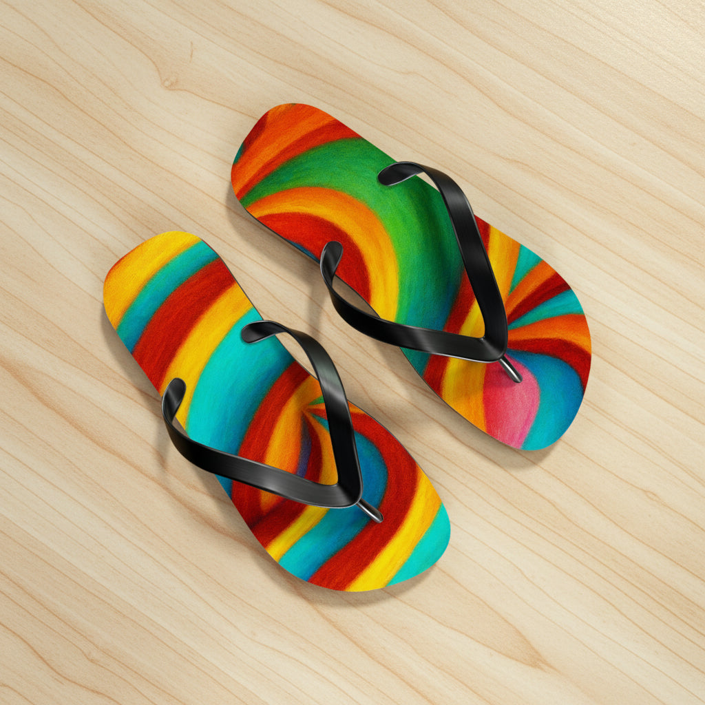 Artistic Flip Flops | Colorful Summer Sandals | Festival Aesthetic