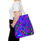 Neon Psychedelic Tote | Colorful Swirl Art Bag