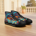 Mushroom Art High Top Sneakers | Colorful Trippy Shoes | Festival Fashion
