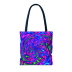 Neon Psychedelic Tote | Colorful Swirl Art Bag