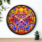 Kaleidoscope Wall Clock | Colorful Stained Glass Clock | Artistic Home Decor