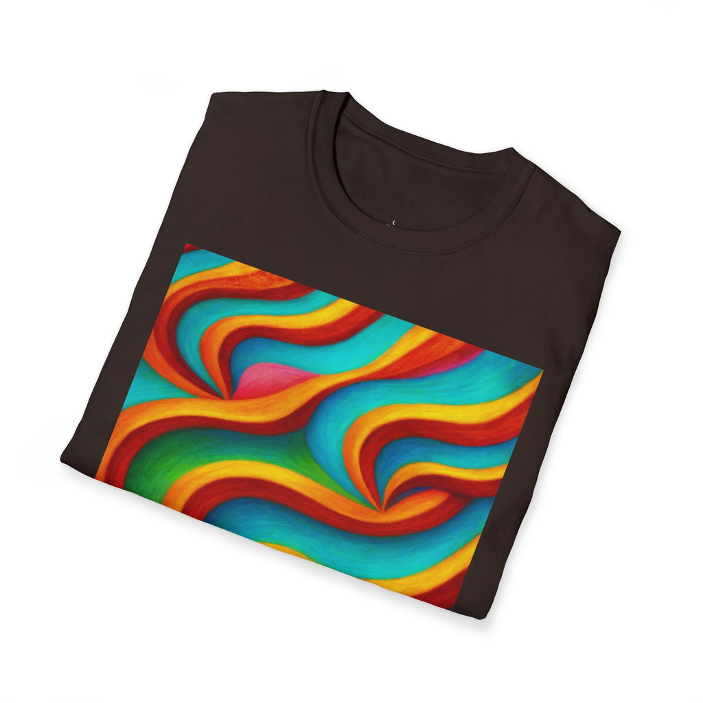 Psychedelic Rainbow Wave T-Shirt | Vibrant Neuro-Art Unisex Tee