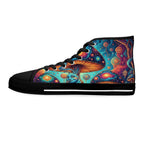 Mushroom Art High Top Sneakers | Colorful Trippy Shoes | Festival Fashion