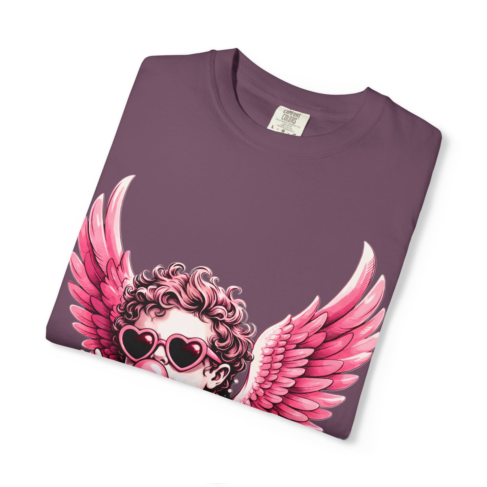 Pink Cherub Angel bubblegum sunglasses T-Shirt | Cupid winged baby graphic