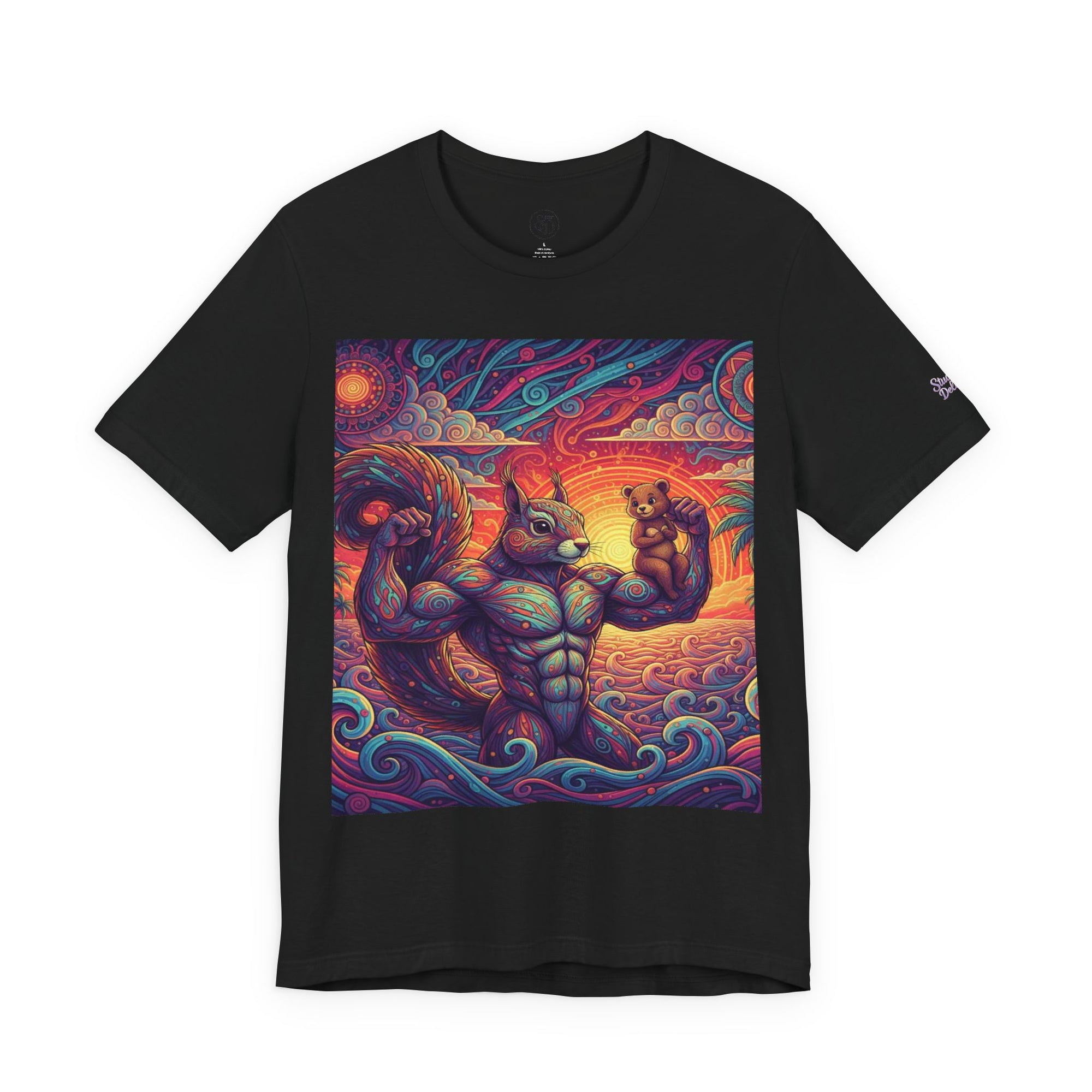 Muscular Squirrel Warrior T-Shirt | Fantasy Animal Design | Colorful Unisex Graphic Shirt