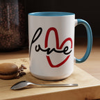 Romantic Love Mug | Heart Script Coffee Cup