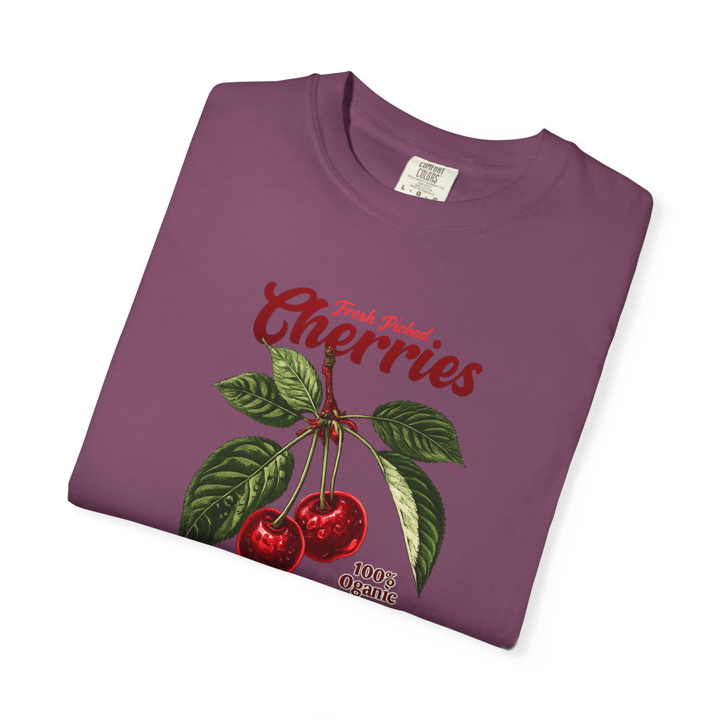 Cherry Vintage Tee — "Fresh Picked Cherries: Sweet & Juicy" Graphic T-Shirt