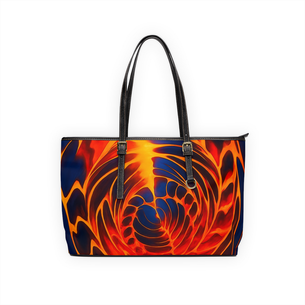Fiery Spiral Tote Bag | Lava Abstract Shoulder Bag