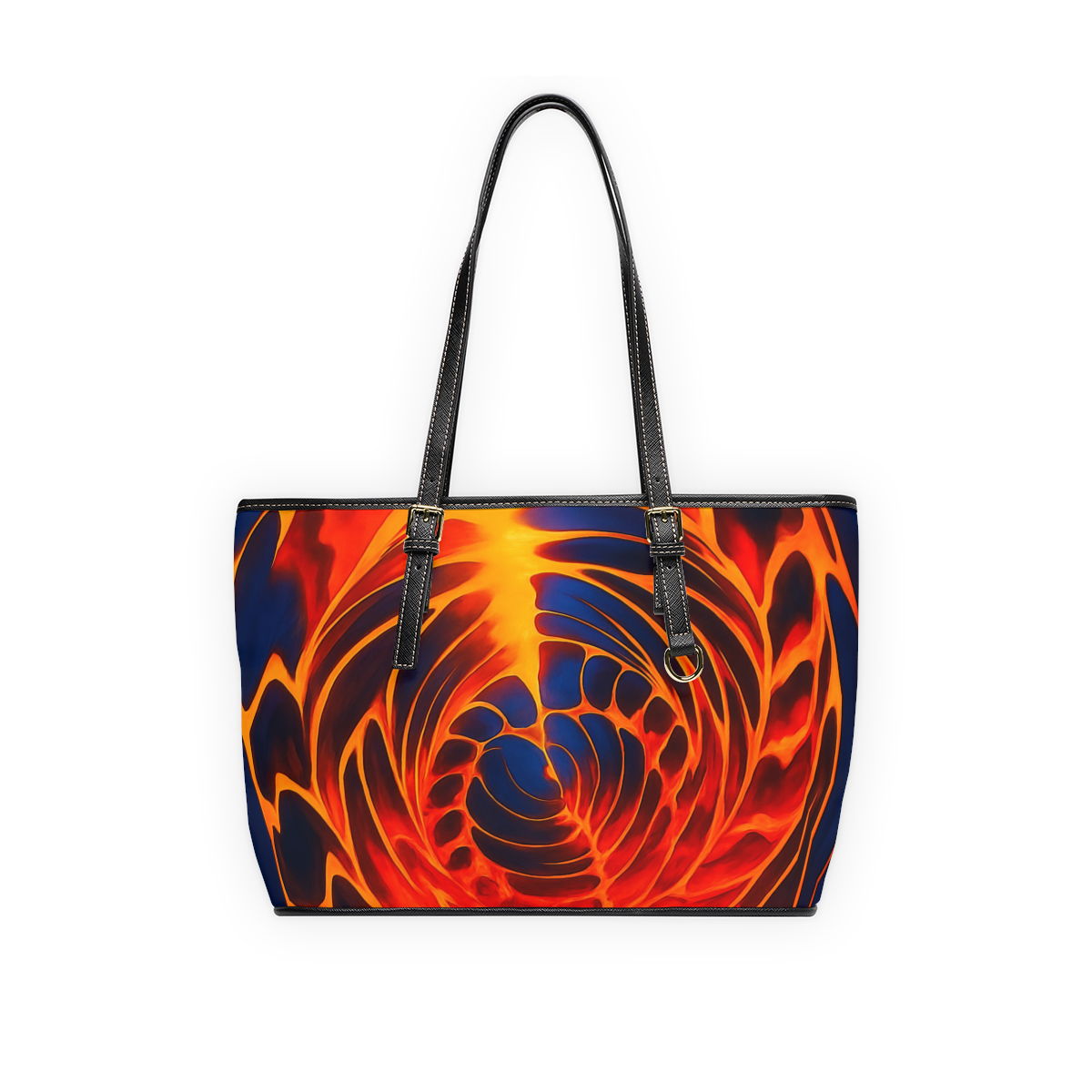 Fiery Spiral Tote Bag | Lava Abstract Shoulder Bag