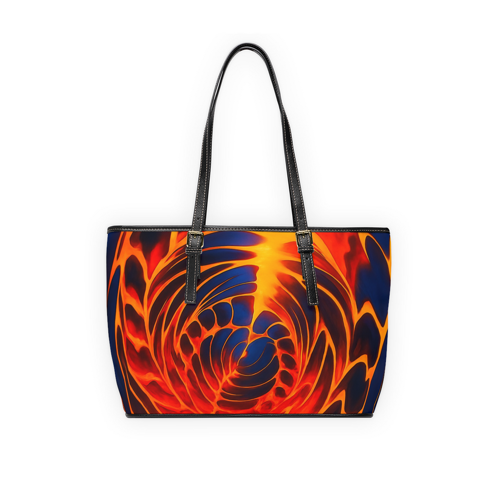 Fiery Spiral Tote Bag | Lava Abstract Shoulder Bag