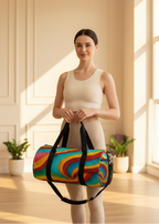 Retro Swirl Duffel Bag | Colorful Travel & Gym Weekender
